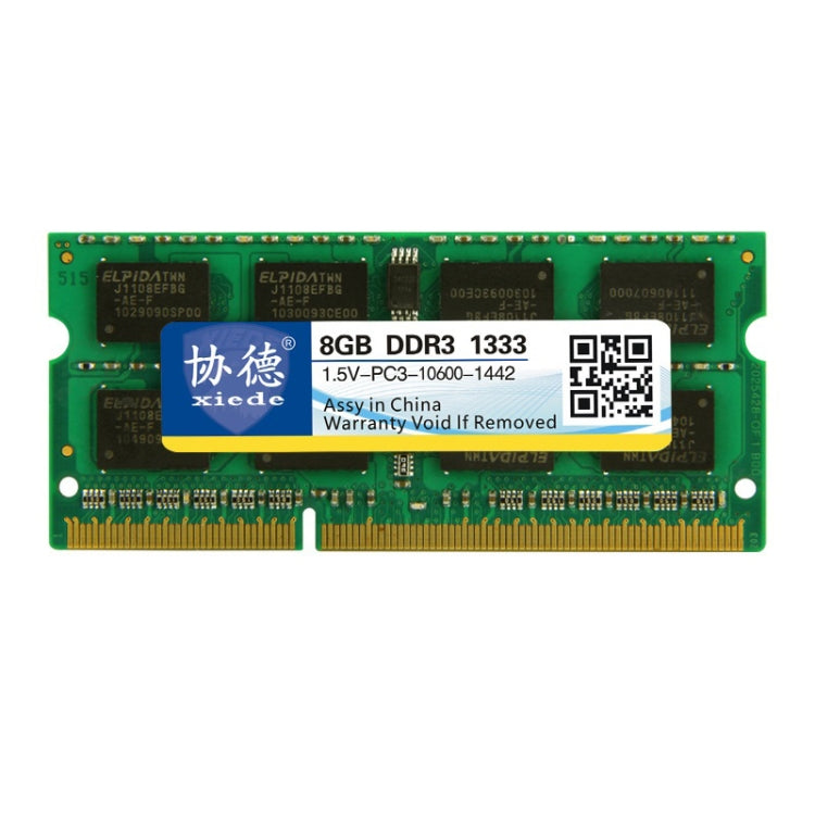 XIEDE X044 DDR3 NB 1333 Full Compatibility Notebook RAMs(8GB) - RAMs by XIEDE | Online Shopping South Africa | PMC Jewellery | Buy Now Pay Later Mobicred