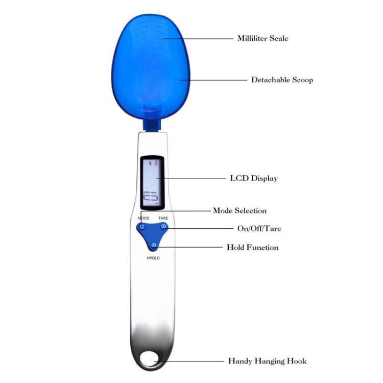 500g / 0.1g Kitchen Scale Electronic Measuring Spoon Scale With Three Spoons - Kitchen Scales by PMC TechLife | Online Shopping South Africa | PMC TechLife