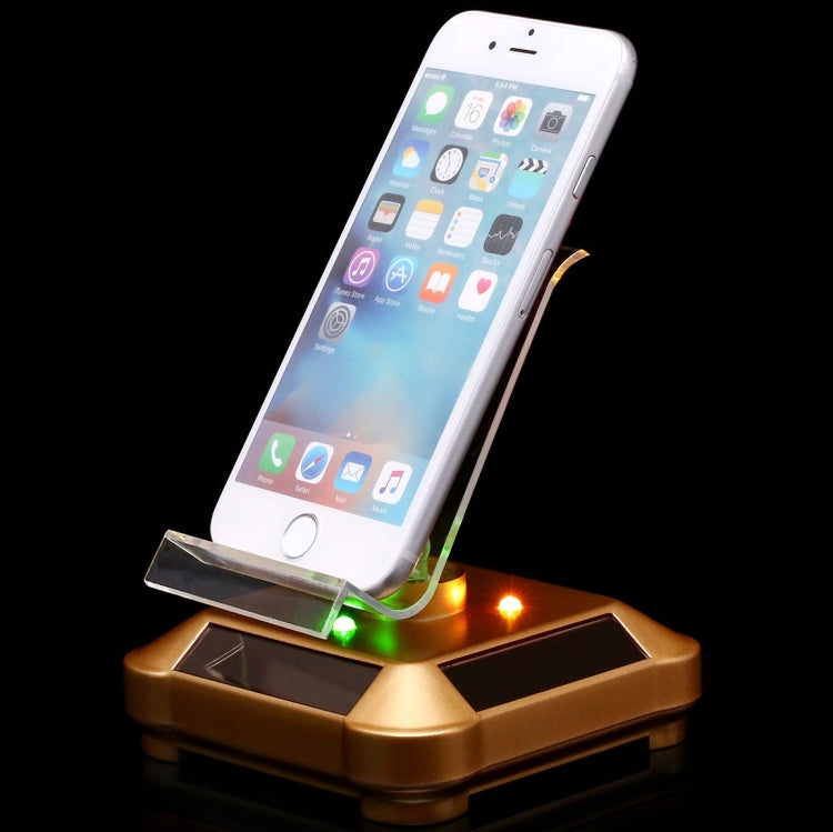 Solar Turntable Mobile Phone Stand Display Stand With Coloful Light(White) - Desktop Holder by PMC TechLife | Online Shopping South Africa | PMC TechLife
