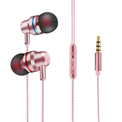 2 PCS TS8 3.5mm In-Ear Metal Wired Control Phone Earphone(Rose Gold) - In Ear Wired Earphone by PMC Jewellery | Online Shopping South Africa | PMC Jewellery