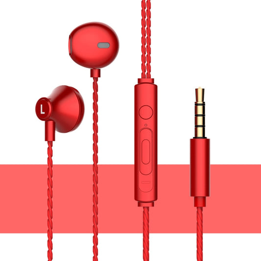 2 PCS TS720 3.5mm Heavy Bass Metal Earbud Wired Earphone(Red) - Normal Style Earphone by PMC Jewellery | Online Shopping South Africa | PMC Jewellery