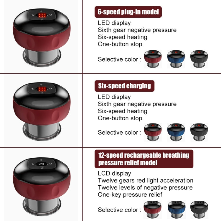 6-speed Charging Electric Cupping Massage Device(Red Wine) - Cupping & Moxibustion by PMC TechLife | Online Shopping South Africa | PMC TechLife