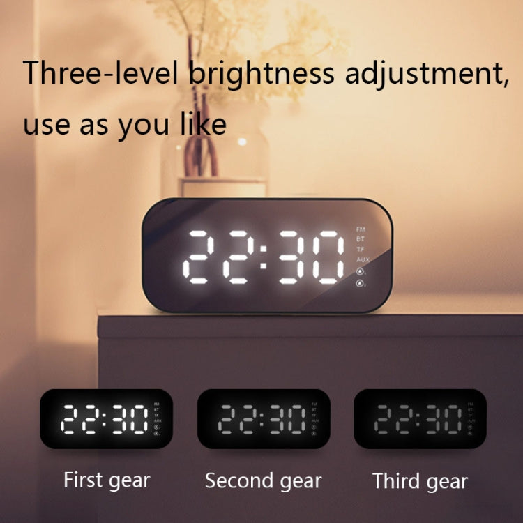 Havit M3 Subwoofer Mini Mirror Clock Bluetooth Speaker, Spsc: 1200mAh (Black） - Desktop Speaker by Havit | Online Shopping South Africa | PMC Jewellery | Buy Now Pay Later Mobicred