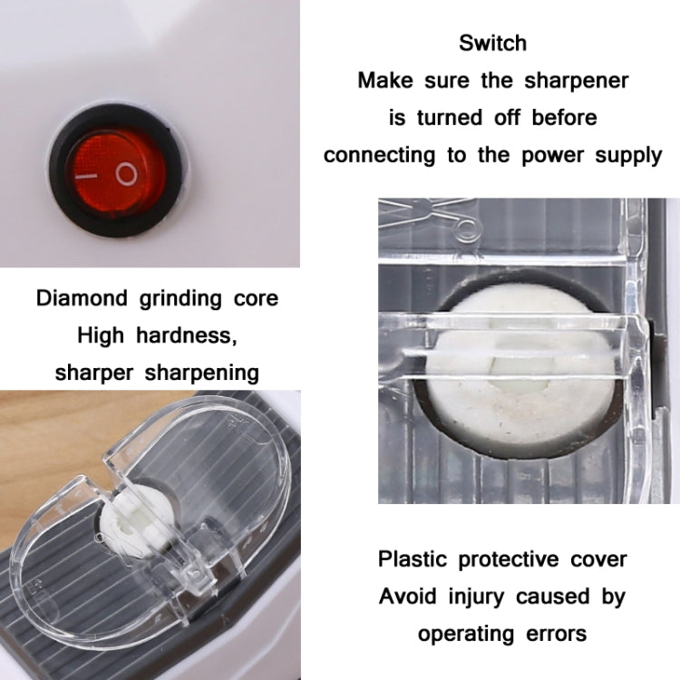 JJ-1 Kitchen Electric Double Sided Knife Sharpener, Specification: USB Plug - Knife Sharpener by PMC TechLife | Online Shopping South Africa | PMC TechLife