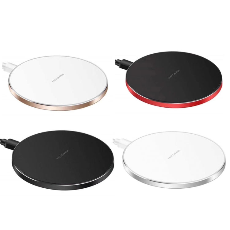 15W Metal Round Wireless Charger Smart Fast Charge(Black + Black Surface) - Wireless Charger by PMC TechLife | Online Shopping South Africa | PMC TechLife