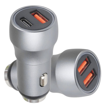 Aluminum Alloy Cigarette Lighter Applicable Car Charger, Model: Gray QCPD - Car Charger by PMC Jewellery | Online Shopping South Africa | PMC Jewellery