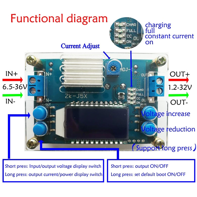 Adjustable Constant Voltage Constant Current Liquid Crystal LCD Multi-Display(PCB) - Other Accessories by PMC Jewellery | Online Shopping South Africa | PMC Jewellery