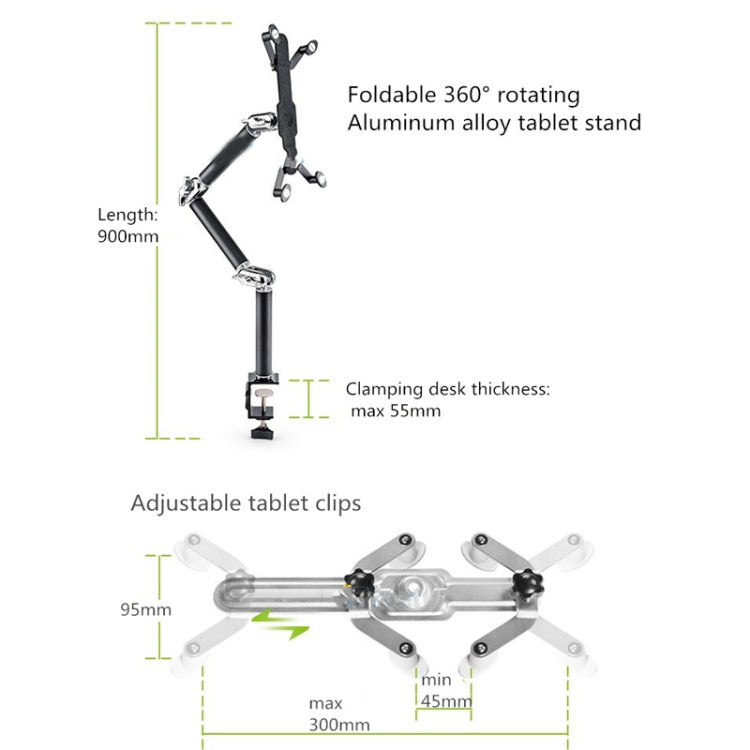 TB-03 Aluminum Alloy Tablet PC Stand Lazy Bedside Desktop Folding Camera Microphone Stand(Silver) - Lazy Bracket by PMC TechLife | Online Shopping South Africa | PMC TechLife