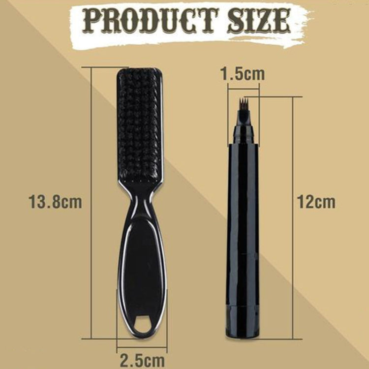 3 Sets Waterproof Beard Filler Beard Styling Pen(Dark Brown) - Face by PMC Jewellery | Online Shopping South Africa | PMC Jewellery