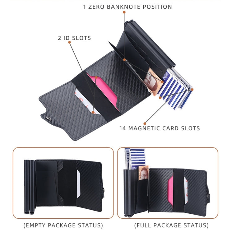 Baellerry K9172 RFID Double Aluminum Box Card Holder Automatic Pop-up Card Holder(Black) - free shipping - PMC TechLife - Order now!