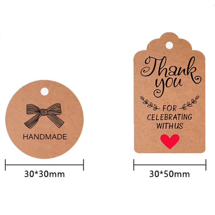 5 Bags 100PCS/Bag Kraft Paper Gift Tags Hang Tags(L-26) - Sticker & Tags by PMC Jewellery | Online Shopping South Africa | PMC Jewellery