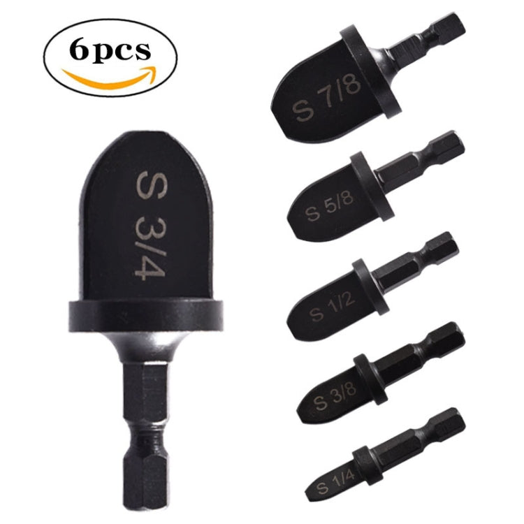 6 PCS / Set Straight Pipe Metal Reamer Hex Shank Electric Expander - Pipes & Fittings by PMC TechLife | Online Shopping South Africa | PMC TechLife