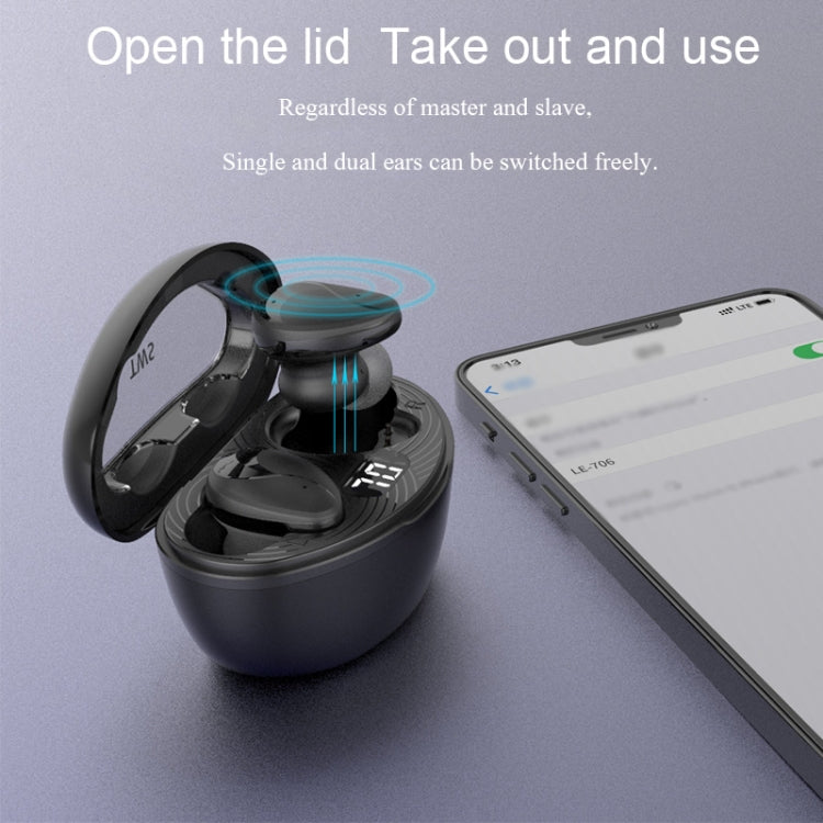 Mini Wireless With Charged Power Display ENC Bluetooth Headset(Black) - Bluetooth Earphone by PMC TechLife | Online Shopping South Africa | PMC TechLife