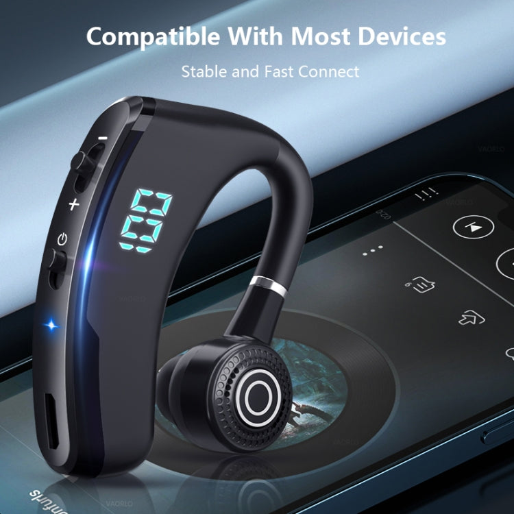 V9S Bluetooth Headset Noise Cancelling Headphones With LED Display(Blue Single Ear) - Bluetooth Earphone by PMC Jewellery | Online Shopping South Africa | PMC Jewellery