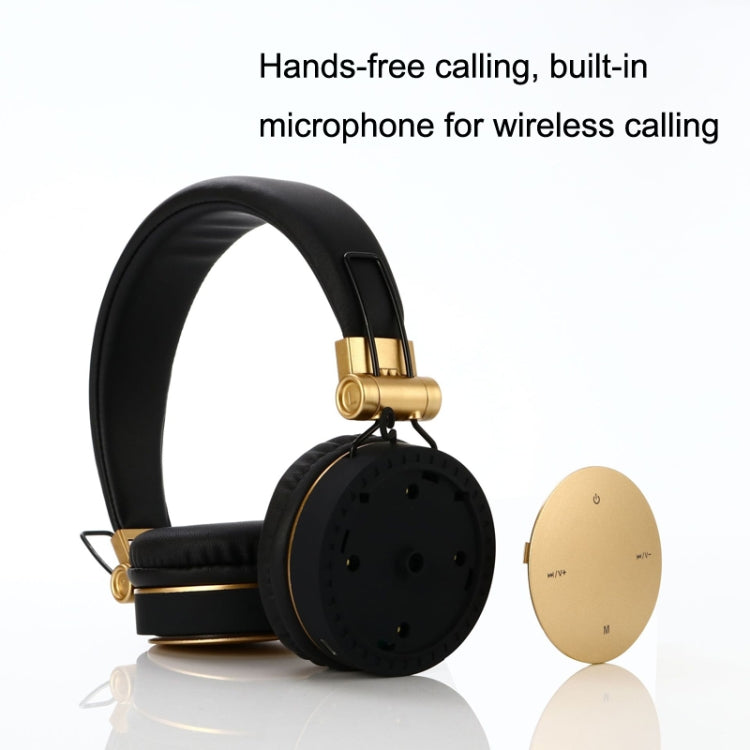 MH10 Sports Folding Card Wireless Bluetooth Subwoofer Headset(Gold) - Headset & Headphone by PMC Jewellery | Online Shopping South Africa | PMC Jewellery