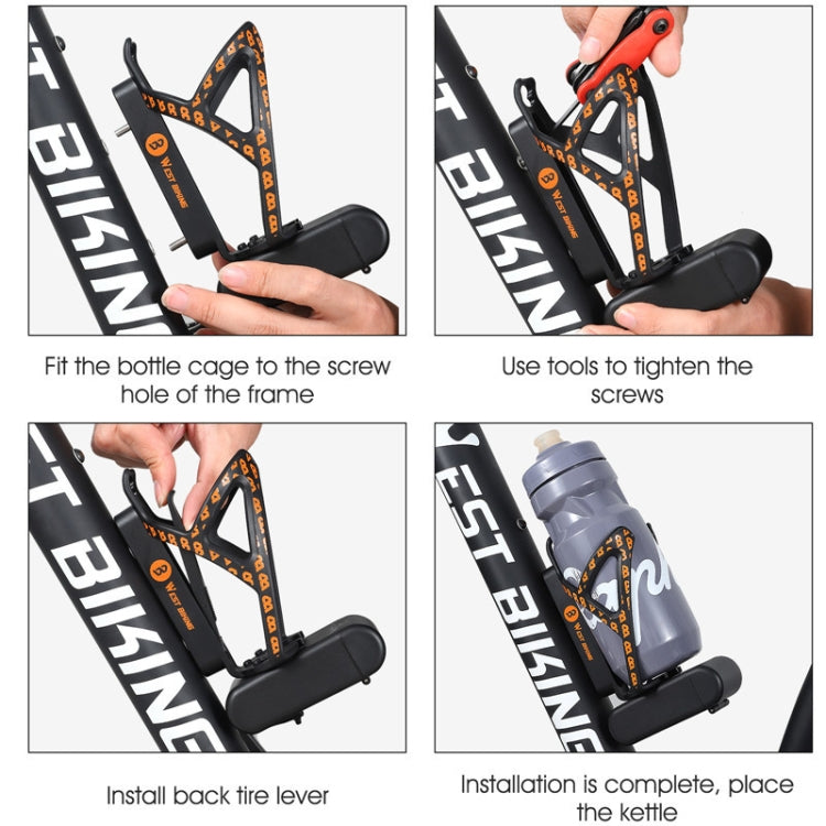 WEST BIKING Bicycle Multifunctional Bottle Cage Tire Lever Tool Box(Black Red) - Holders by PMC TechLife | Online Shopping South Africa | PMC TechLife