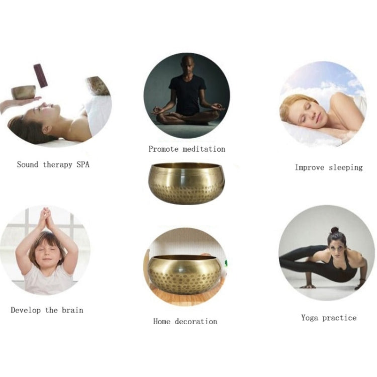 Buddha Sound Bowl Yoga Meditation Copper Bowl, Size: Diameter 8cm(Bowl+Mat+Wooden Stick+Linen Bag) - Incense Burner & Sound bowls by PMC Jewellery | Online Shopping South Africa | PMC Jewellery