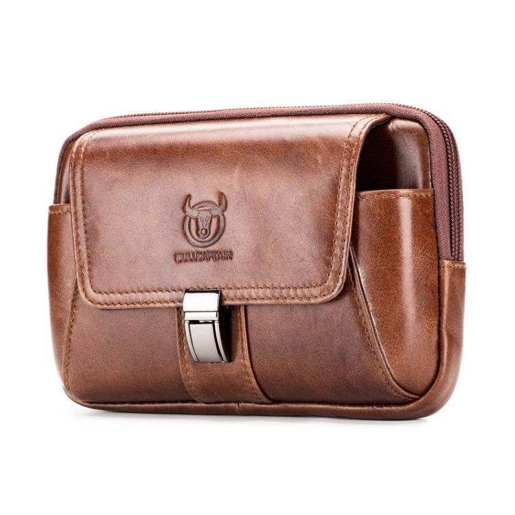 BULL CAPTAIN Multifunctional Leather Mobile Phone Small Waist Bag For Men(Horizontal Brown) - free shipping - PMC TechLife - Order now!