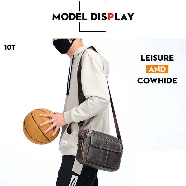 BULL CAPTAIN  Double Layer Leather One Shoulder Messenger Bag For Men(Yellow Brown) - free shipping - PMC TechLife - Order now!