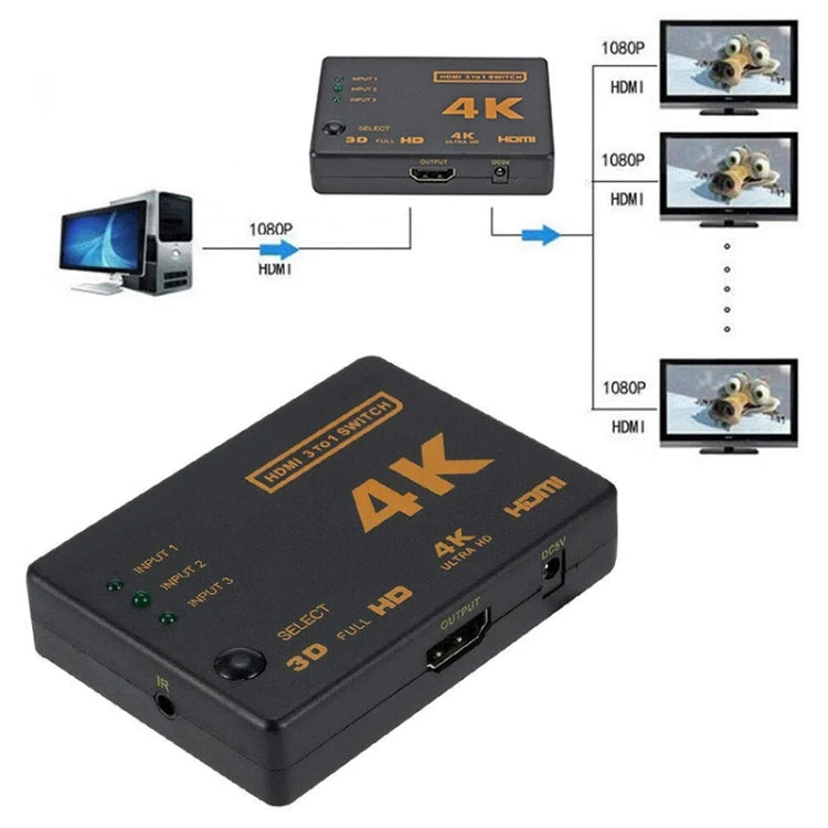 5 PCS/Set 4K 3 into 1 out HDMI Switcher With Remote Control - Switch by PMC Jewellery | Online Shopping South Africa | PMC Jewellery