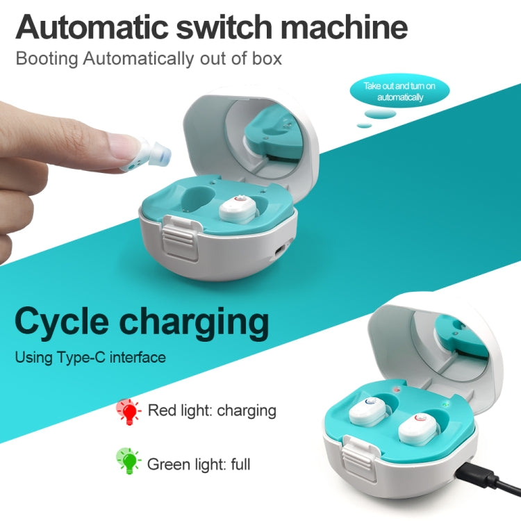 TWS On-Ear Sound Amplifier Hearing Aid with Charging Compartment(Black) - free shipping - PMC TechLife - Order now!