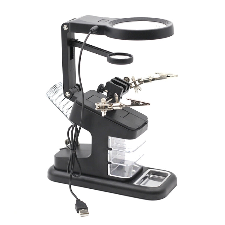 Desktop Multifunctional Chip Welding Repair Inspection Magnifying Glass with LED Light(Black) - Repair Platform by PMC TechLife | Online Shopping South Africa | PMC TechLife
