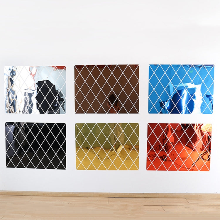 Rhombus Stitching Background Acrylic Mirror Decorative Stickers, Specification: Black Large - Decorative Mirrors by PMC TechLife | Online Shopping South Africa | PMC TechLife