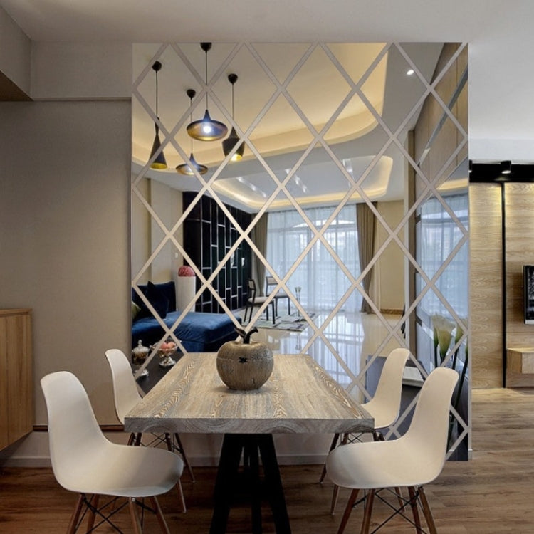 Rhombus Stitching Background Acrylic Mirror Decorative Stickers, Specification: Black Large - Decorative Mirrors by PMC TechLife | Online Shopping South Africa | PMC TechLife