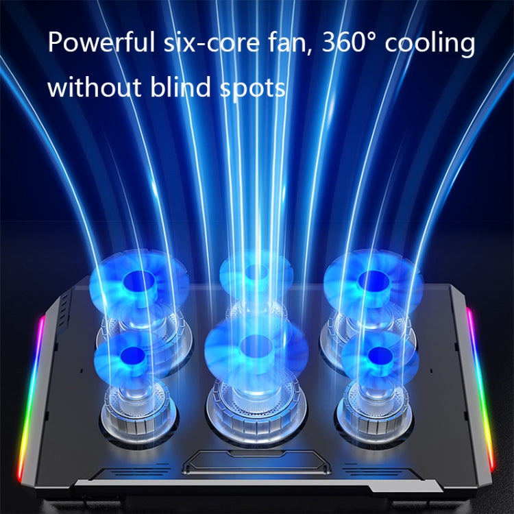 NUOXI Q9 RGB Lighting Effect Laptop Cooler(Black) - Cooling Pads by NUOXI | Online Shopping South Africa | PMC Jewellery
