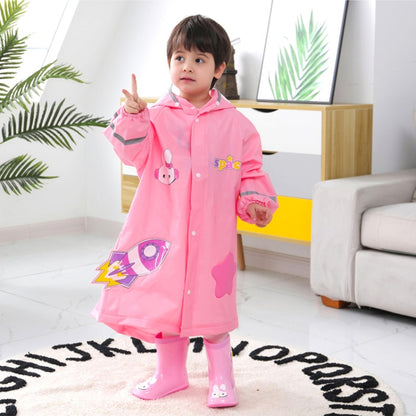 Large Hat Brim Cartoon Print Children Raincoat with Schoolbag Seat, Size: M(Pink) - Raincoats by PMC Jewellery | Online Shopping South Africa | PMC Jewellery