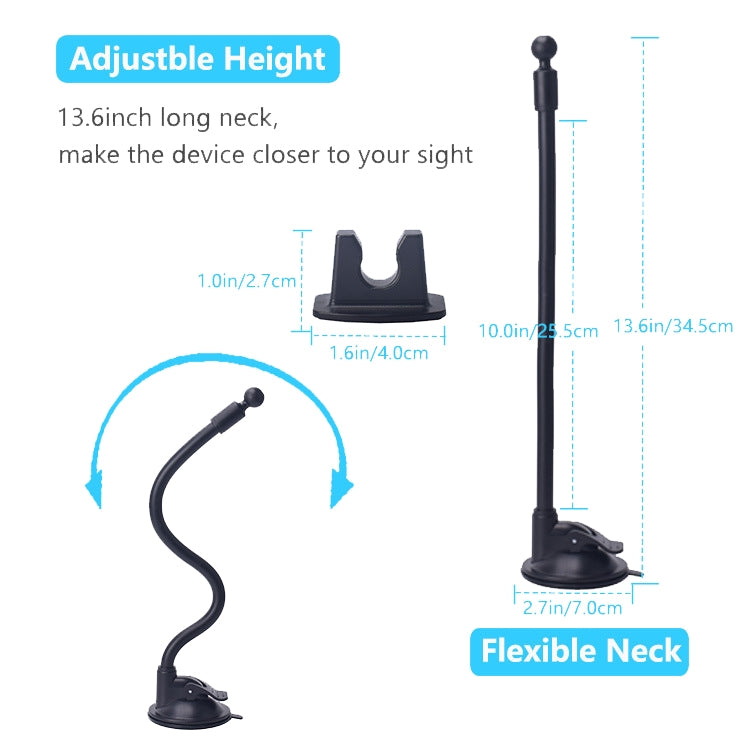 2 PCS Suction Cup Long Soft Hose Windshield Car Mobile Phone Clip Bracket(Blue Box Packaging) - Car Holders by PMC TechLife | Online Shopping South Africa | PMC TechLife