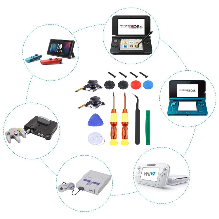 Joy-Con 3D Joystick Repair Screwdriver Set Gamepads Disassembly Tool For Nintendo Switch, Series: 20 In 1 - free shipping - PMC TechLife - Order now!
