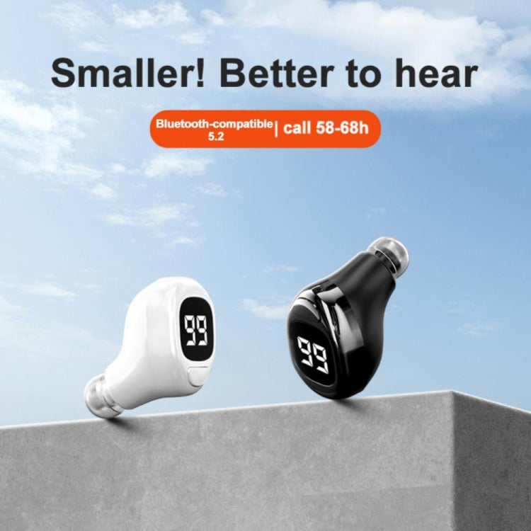 F6 Bluetooth Headset Mini Invisible Ear Business Digital Display Earphone(White) - Bluetooth Earphone by PMC Jewellery | Online Shopping South Africa | PMC Jewellery