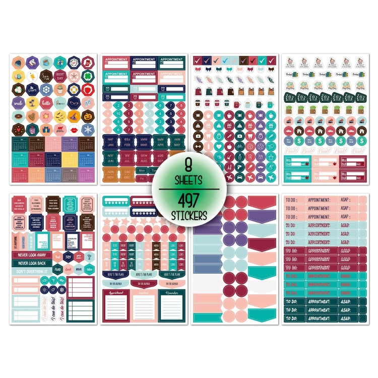 2 Sets  Planner Sticker Business Fitness Day Theme Planning Sticker(8 Sheets / set) - Sticker by PMC Jewellery | Online Shopping South Africa | PMC Jewellery
