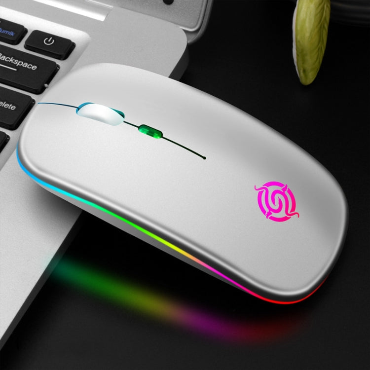 K-Snake BM110 RGB Lighting Effect Wireless Bluetooth Mouse(Silver) - Wireless Mice by K-Snake | Online Shopping South Africa | PMC Jewellery