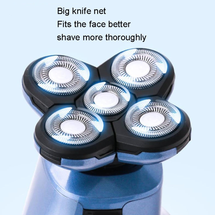 SPORTSMAN Five-head Razor Hair Clipper Washable Beard Knife, Style: USB Without Bottle(Sky Blue) - Electric Shavers by SPORTSMAN | Online Shopping South Africa | PMC Jewellery