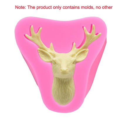Deer Head Silicone Fondant Cake Mold(Pink) - Food Molds by PMC Jewellery | Online Shopping South Africa | PMC Jewellery