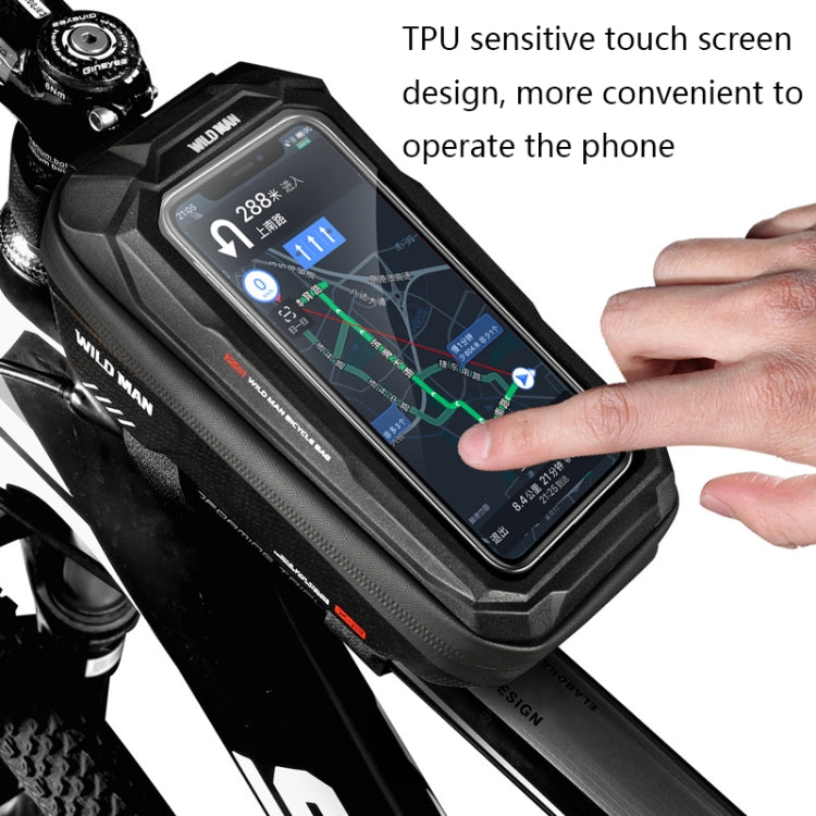 WILD MAN X2 1L Hard Shell EVA Bicycle Front Beam Bag(Black) - Bicycle Bags by WILD MAN | Online Shopping South Africa | PMC TechLife | Buy Now Pay Later Mobicred