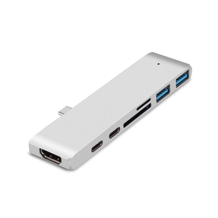 TYPE-C To 4K HDMI HUB Docking Station TF/SD Card Reader For MacBook Pro(Silver) - USB HUB by PMC TechLife | Online Shopping South Africa | PMC TechLife