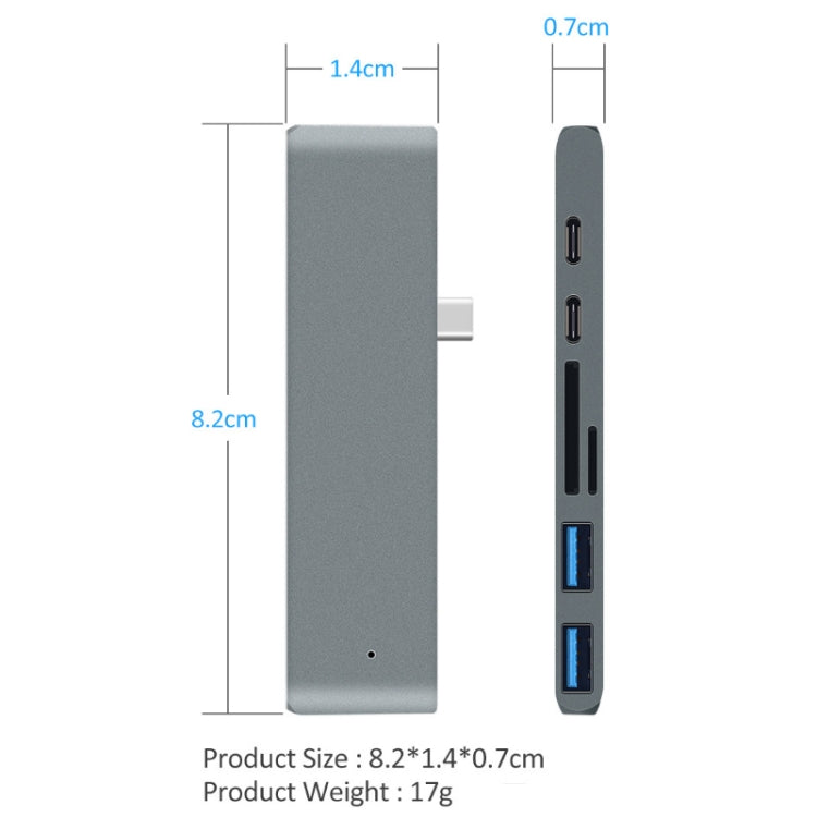 TYPE-C To 4K HDMI HUB Docking Station TF/SD Card Reader For MacBook Pro(Silver) - USB HUB by PMC TechLife | Online Shopping South Africa | PMC TechLife