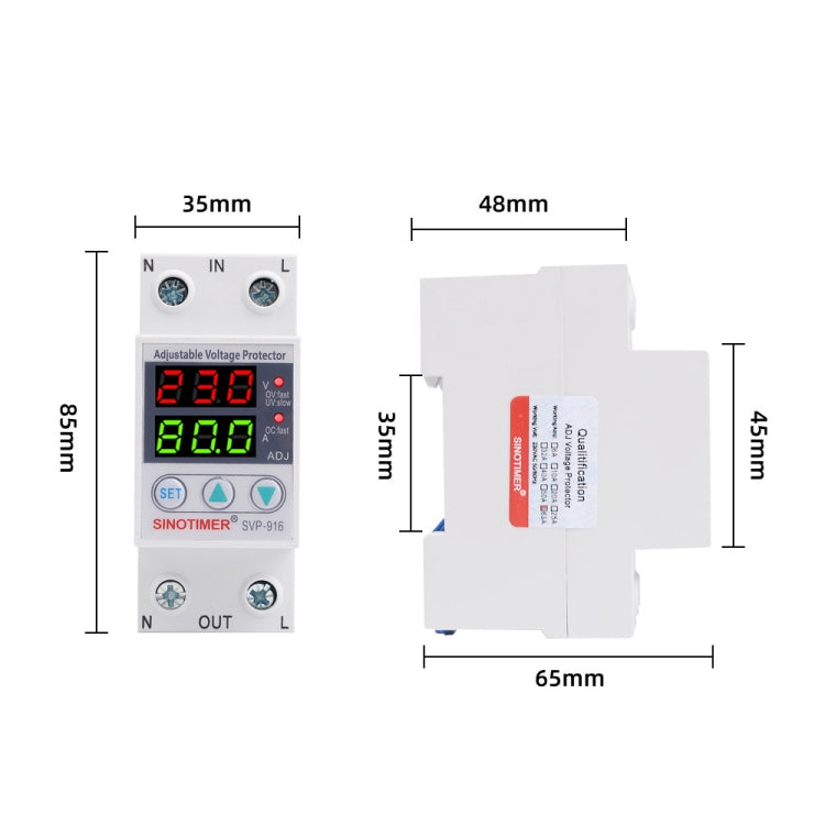 SINOTIMER SVP-916 Adjustable Self-resetting Over-voltage Under-voltage Protector, Current: 80A - free shipping - PMC TechLife - Order now!