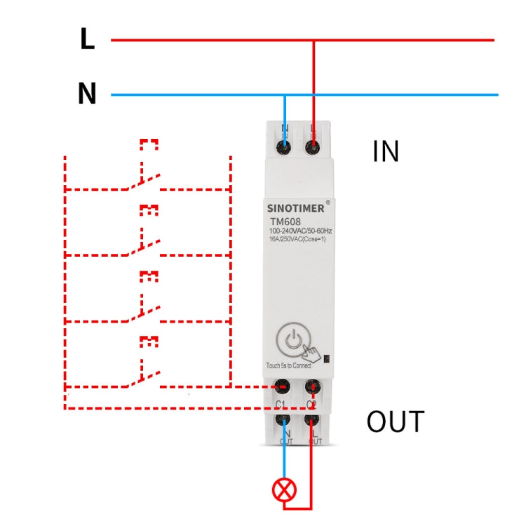 SINOTIMER TM608 Smart WiFi Single-Phase Power Meter Mobile App Home Rail Meter 16A 100-240V - Current & Voltage Tester by SINOTIMER | Online Shopping South Africa | PMC Jewellery | Buy Now Pay Later Mobicred