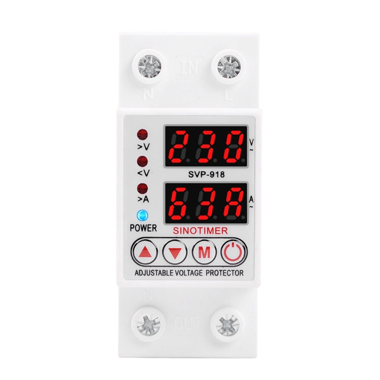 SINOTIMER SVP-918 Adjustable Self-resetting Intelligent  Over-voltage Under-voltage Protector, Current:  63A - Other Tester Tool by SINOTIMER | Online Shopping South Africa | PMC Jewellery | Buy Now Pay Later Mobicred