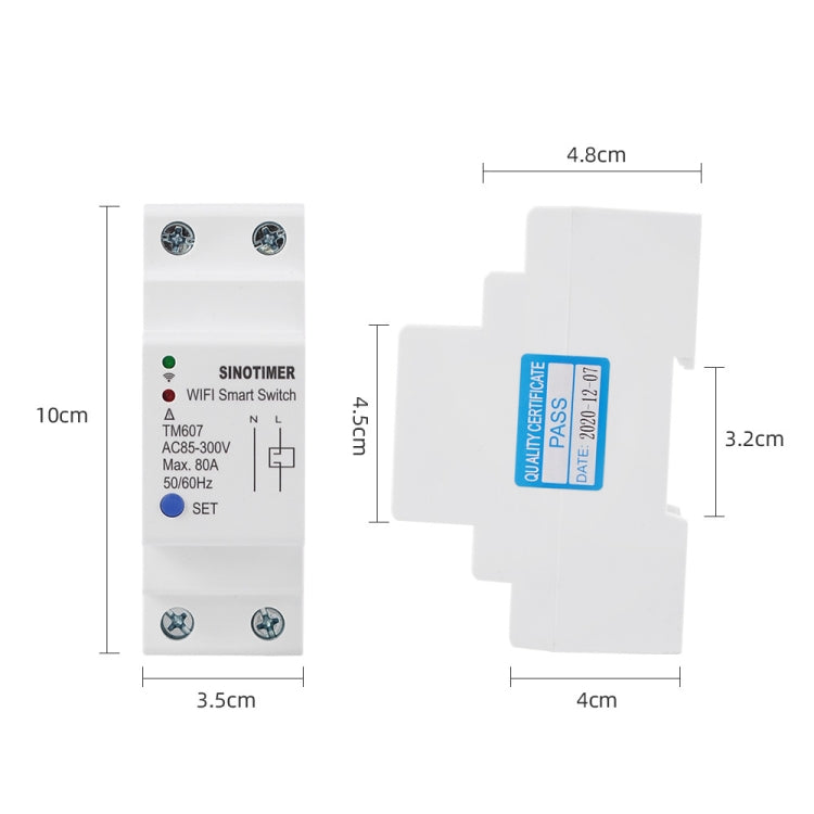 SINOTIMER TM607 Intelligent Wifi Timer Mobile App Home Rail Remote Control Time Switch 80A 85-300V - free shipping - PMC TechLife - Order now!