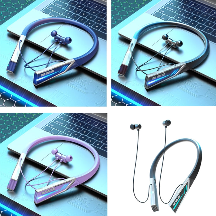 YSY-6 Glowing Game Sports Non-sensing Bluetooth Neck-mounted Earphone(Sapphire) - Neck-mounted Earphone by PMC Jewellery | Online Shopping South Africa | PMC Jewellery