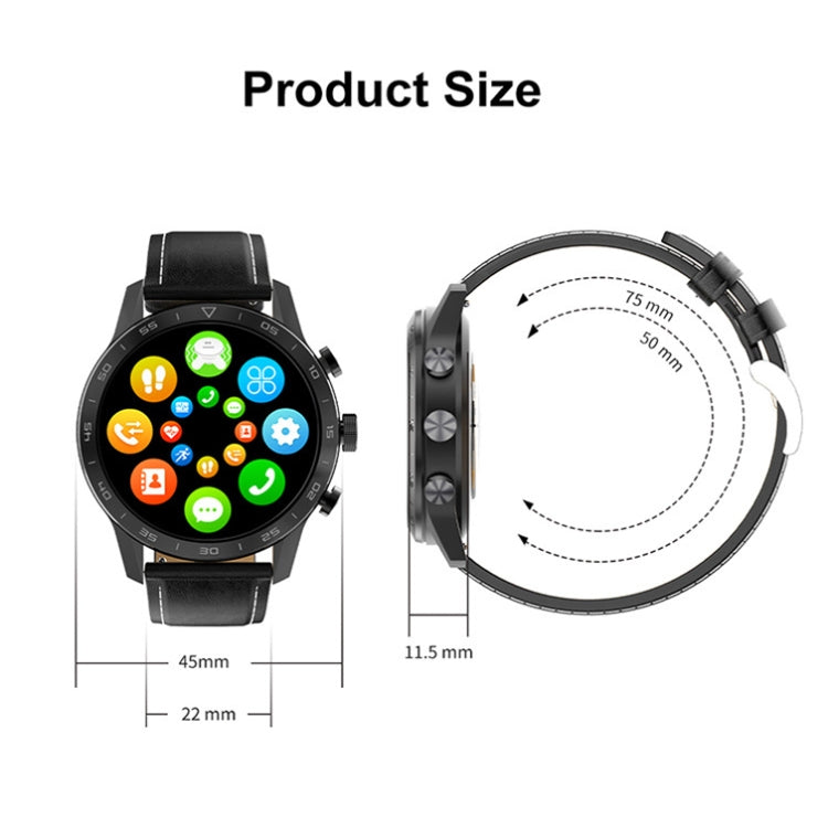 LOANIY DT70 Analog Digital Dual Display Smart Call Watch(Black Leather) - Smart Watches by LOANIY | Online Shopping South Africa | PMC Jewellery | Buy Now Pay Later Mobicred