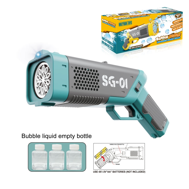 10 Holes Electric Light Fully Automatically Handheld Bubble Machine(Light Blue) - Toy Sports by PMC Jewellery | Online Shopping South Africa | PMC Jewellery