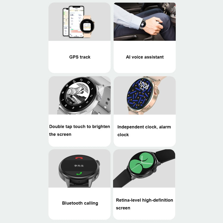 Wearkey DT4+ 1.36 Inch HD Screen Smart Call watch with NFC Function, Color: Silver Silicone - free shipping - PMC TechLife - Order now!