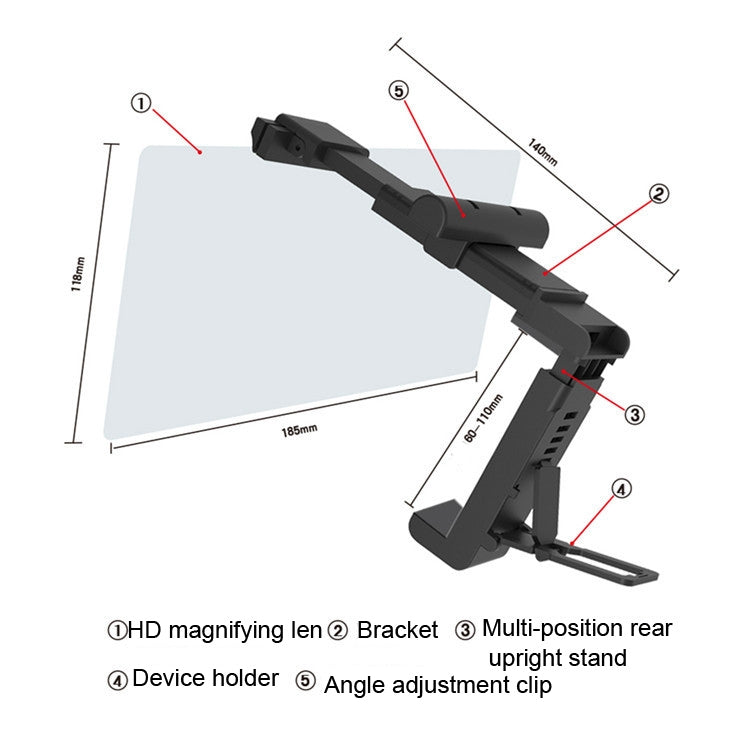 F22 Mobile Phone Screen Amplifier Desktop Lazy Folding Convenient Mobile Phone Stand(Black) - free shipping - PMC TechLife - Order now!