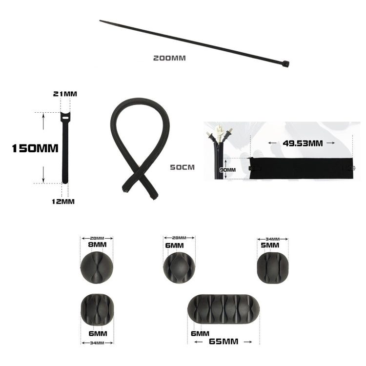 119 In 1 Desktop Data Cable Organizer Storage Winder Combination Set - Cable Organizer by PMC TechLife | Online Shopping South Africa | PMC TechLife